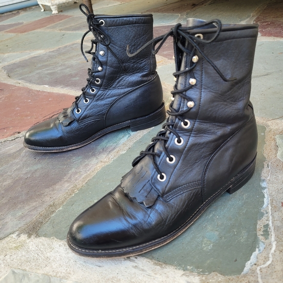 Justin Vtg Roper kiltie  vintage  boots - Picture 12 of 15